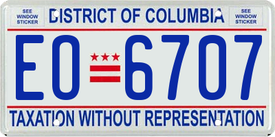 DC license plate EO6707