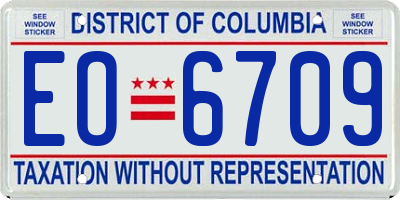 DC license plate EO6709