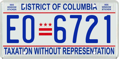 DC license plate EO6721