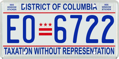 DC license plate EO6722