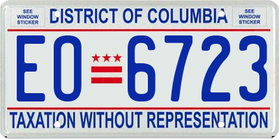 DC license plate EO6723