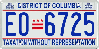 DC license plate EO6725