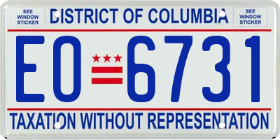 DC license plate EO6731