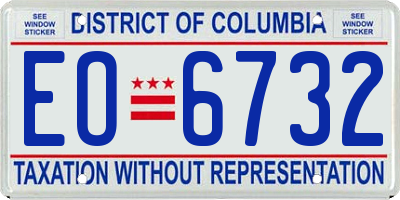 DC license plate EO6732