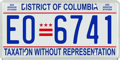 DC license plate EO6741