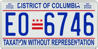 DC license plate EO6746