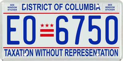 DC license plate EO6750