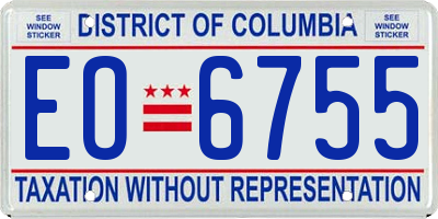 DC license plate EO6755