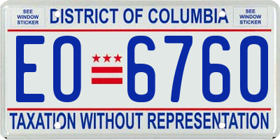 DC license plate EO6760