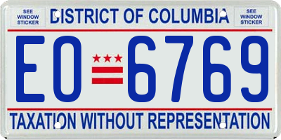 DC license plate EO6769