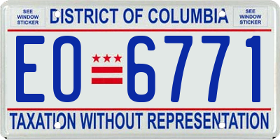 DC license plate EO6771