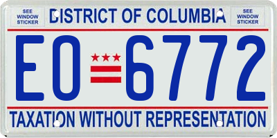 DC license plate EO6772