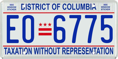 DC license plate EO6775