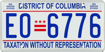 DC license plate EO6776