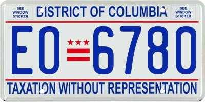 DC license plate EO6780