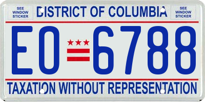 DC license plate EO6788