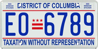 DC license plate EO6789