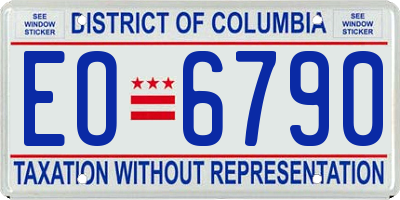 DC license plate EO6790