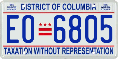 DC license plate EO6805