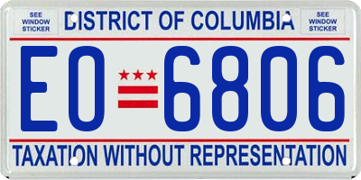 DC license plate EO6806