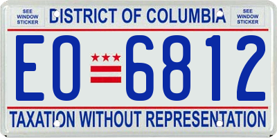 DC license plate EO6812