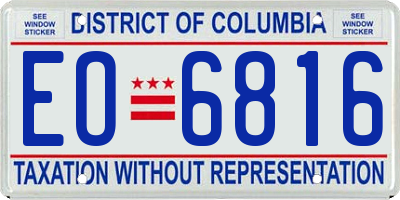 DC license plate EO6816