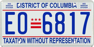 DC license plate EO6817