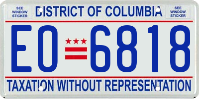 DC license plate EO6818