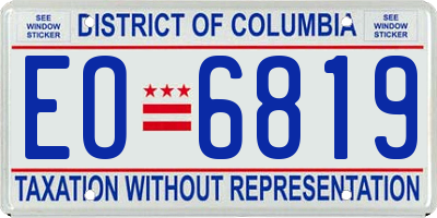 DC license plate EO6819