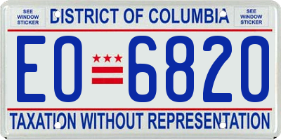 DC license plate EO6820