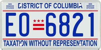 DC license plate EO6821