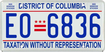 DC license plate EO6836