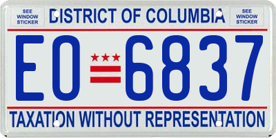 DC license plate EO6837