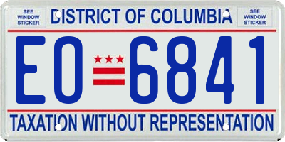 DC license plate EO6841