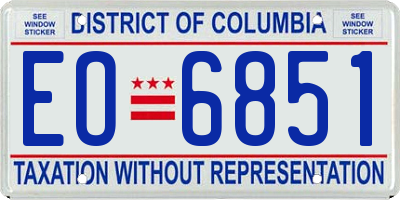 DC license plate EO6851