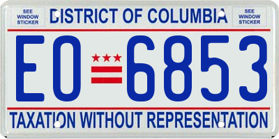 DC license plate EO6853