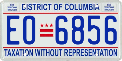 DC license plate EO6856