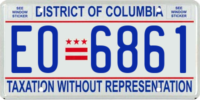 DC license plate EO6861