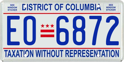 DC license plate EO6872