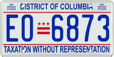 DC license plate EO6873