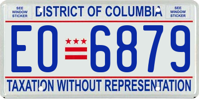 DC license plate EO6879
