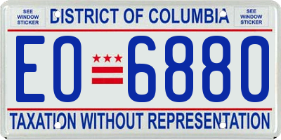 DC license plate EO6880