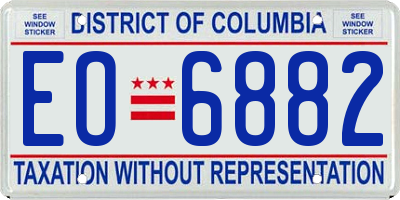 DC license plate EO6882