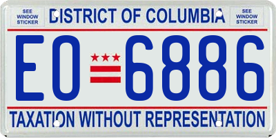 DC license plate EO6886