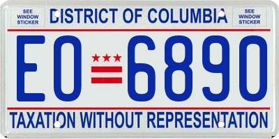 DC license plate EO6890