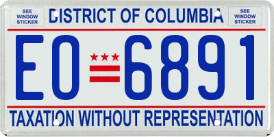 DC license plate EO6891
