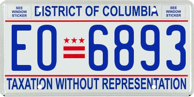DC license plate EO6893
