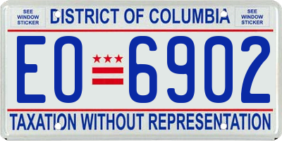 DC license plate EO6902