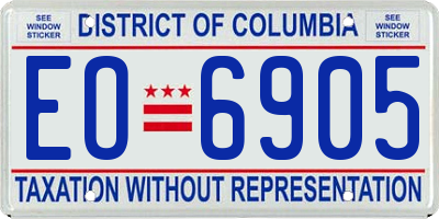 DC license plate EO6905
