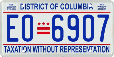 DC license plate EO6907